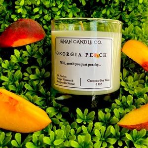 JaNah Candle Co. 8 oz Coconut- Soy wax candle. Georgia Peach Scent!